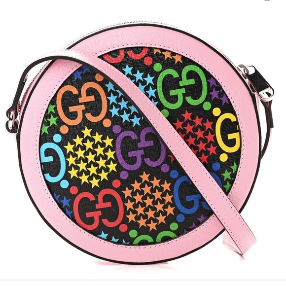 $2,250 GUCCI New GG Psychedelic Round Shoulder Bag GG Logo multicolored pink - Picture 15 of 17